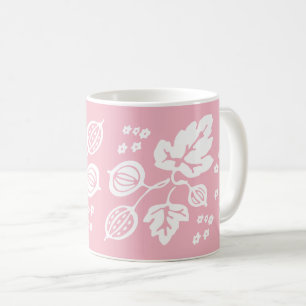 Mug Motif vintage de Pyrex - blanc de groseille à