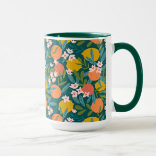 Mug Motif vintage en fleurs d'orange et de citron
