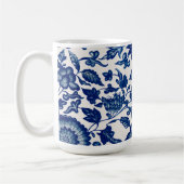 Mug Motif Vintage Fleur Bleue (Gauche)