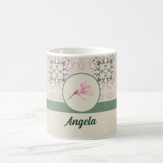 Mug Motif vintage Magnolia Blossom Ephemera (Centre)