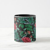 Mug Motif vintage Red Rose & Snake (Centre)