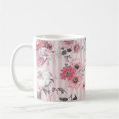 Mug Motif vintage rose rayé (Gauche)