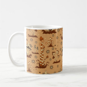 Mug Motif Vintage sans couture avec des champignons br