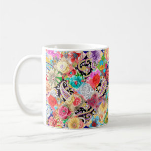 Mug Motif vintage sans couture dessiné à la main avec 