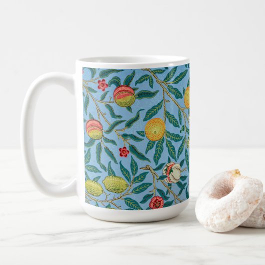 Mug Motif vintage William Morris "Four Fruits" (Avec donut)
