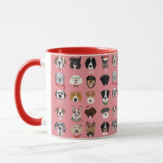 Mug Motif visage chien de Noël (Gauche)