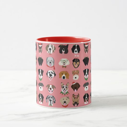 Mug Motif visage chien de Noël (Centre)