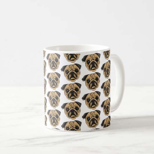 Mug Motif Visage moderne Multiple Chien Maman Papa Cad (Devant droit)