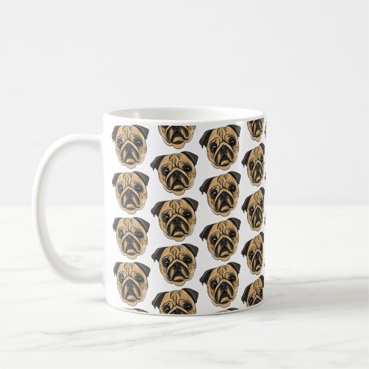 Mug Motif Visage moderne Multiple Chien Maman Papa Cad (Gauche)