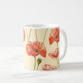 Mug Motif Watercolor Red Poppies. (Devant droit)