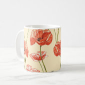 Mug Motif Watercolor Red Poppies. (Devant gauche)