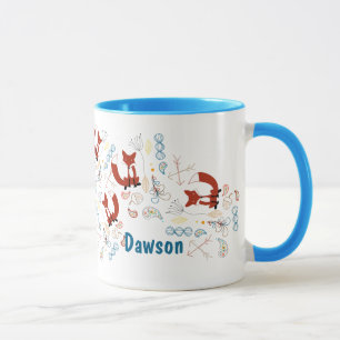 Mug Motif Woodland de Fox moderne personnalisé