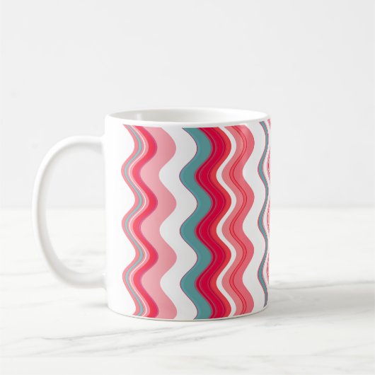 Mug Motif Zigzag bleu rose (Gauche)