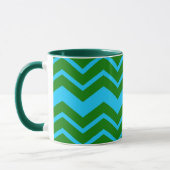 Mug Motif zigzag chevron bleu vert (Gauche)