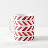 Mug Motif Zigzag Chevron Rayure Marron Rouge (Devant gauche)