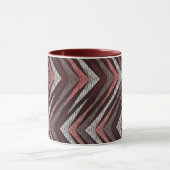 Mug Motif zigzag corail, gris, marron. (Centre)