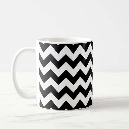Mug Motif Zigzag noir et blanc, Motif Chevron (Gauche)