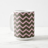Mug Motif Zigzag noir et rose (Devant gauche)