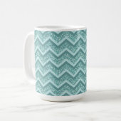 Mug Motif ZigZag Parties scintillant Turquoise (Devant gauche)
