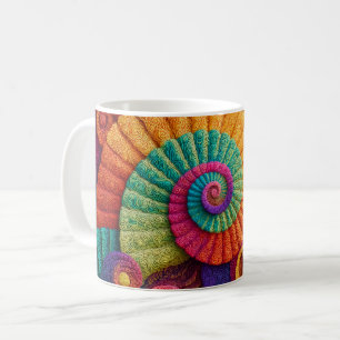 Mug Motifs Abstraits en Spirale Vibrants