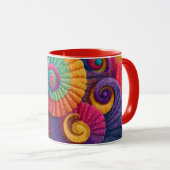 Mug Motifs Abstraits en Spirale Vibrants (Devant droit)