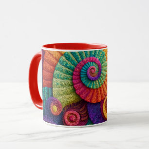Mug Motifs Abstraits en Spirale Vibrants