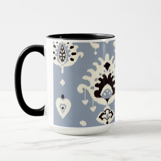 Mug Motifs beiges gris mignons de tribal d'ikat (Gauche)
