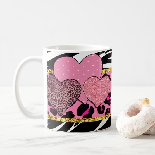 Mug Motifs cardiaques dynamiques avec Posters de anima (Avec donut)