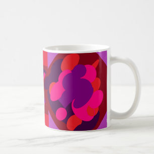 Mug Motifs carrés de lavande et de marron
