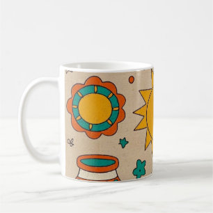 Mug Motifs de Bohême joueurs soleils dessinés à la mai