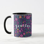 Mug Motifs de fleurs et d'arbres en toute transparence (Gauche)