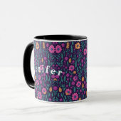 Mug Motifs de fleurs et d'arbres en toute transparence (Devant gauche)