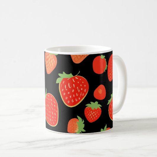 Mug Motifs de fraises (Devant droit)