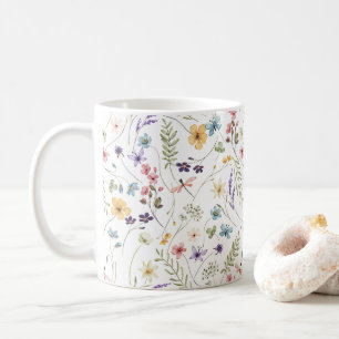Mug Motifs de printemps de fleurs sauvages colorés et