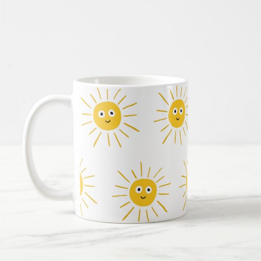 Mug Motifs de soleil : vintage et transparent. (Gauche)