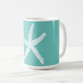 Mug Motifs d'étoiles de mer Turquoise White Beach Joye (Devant droit)
