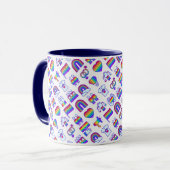 Mug Motifs d'icônes arc-en-ciel colorées (Devant gauche)