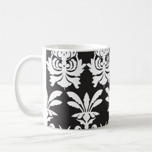 Mug Motifs élégants de ventilateur en Art Déco d'Or.