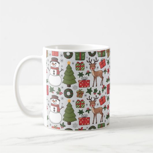 Mug Motifs et imprimeries de Noël classiques (Gauche)