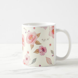 Mug motifs floraux doux dans des teintes pastel délica