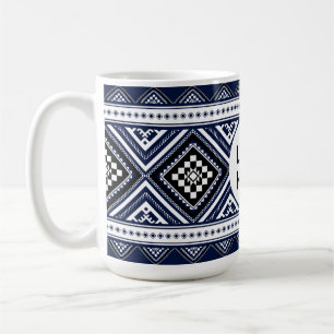 Mug Motifs géométriques ethniques abstraits noirs avec