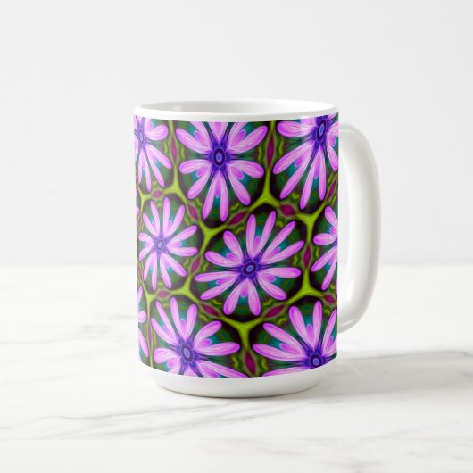Mug Motifs marguerite violet (Devant droit)