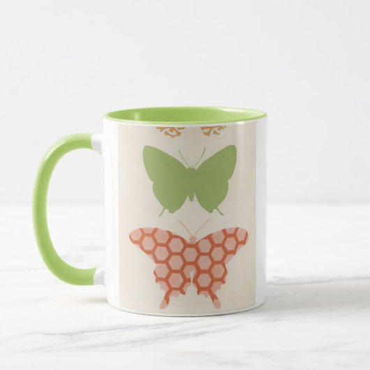 Mug Motifs papillons décoratifs sur Arrière - plan crè (Gauche)