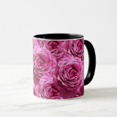 Mug Motifs rose roses et violets (Devant droit)