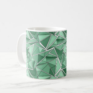Mug Motifs verts abstraits de formes géométriques