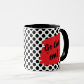 Mug Motivation Daub rouge et points noirs (Devant droit)