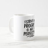 Mug Motivation de citation en noir blanc (Devant gauche)