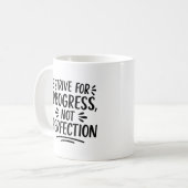 Mug Motivation de citation en noir blanc (Devant gauche)