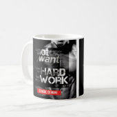 Mug Motivation de l'entraînement - Travailler dur (Devant gauche)
