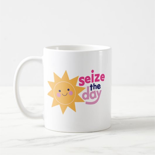 Mug Motivation ensoleillée joyeuse Smiling Sun Phrase (Gauche)